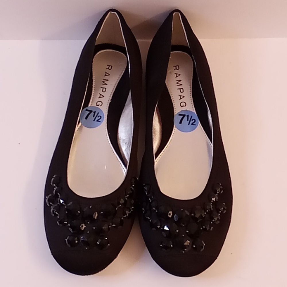 NEW RAMPAGE Women's Ballet Core Black Sz 7 1/2 Sequins Lightweight Shoes GY1D X